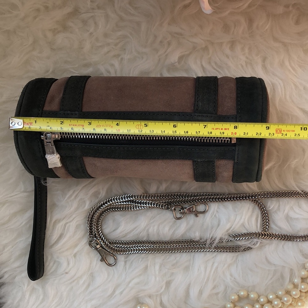 RARE • WORTH NEW YORK • Suede Leather Barrel Crossbody Adjustable Bag w/ Dustbag - Picture 8 of 16